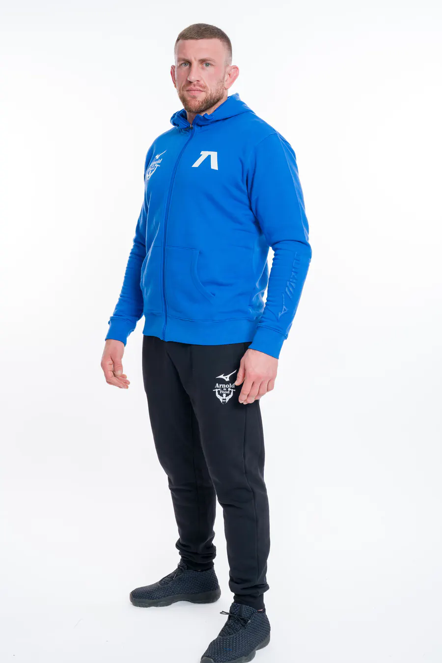 Daniel Dichev, full length, in the Levski Judo tracksuit — the club's head coach